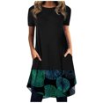 thumbnail image 2 of Robes d'Été Grande Taille pour Femmes 2024 Décontractées à Col Rond Imprimées à Manches Courtes avec Poche Économisez jusqu'à 65 % de Rabais!, 2 of 5