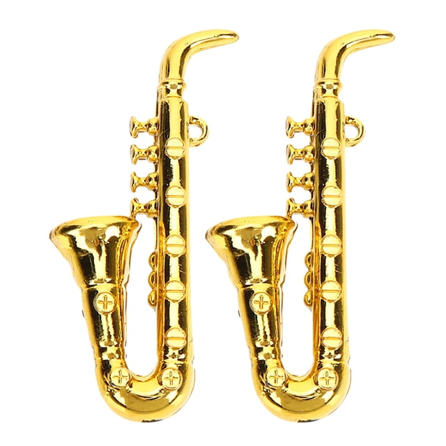 KAKOWELY 2 Pcs Instrument de Musique Miniature Poupées Saxophones Maison de Poupée Modèle Accessoire de Photographie, 1.77x"X0.79"X0.39 Pouces