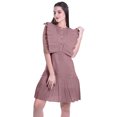 thumbnail image 2 of Moomaya Womens Ruffle Sleeve A,Line Schiffli Dress Solid Designer Party Dress, 2 of 6
