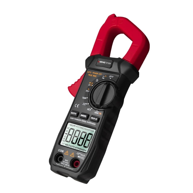 ANENG ANENG ST209 Pince Numérique Compacte - Outil Multifonction Haute Précision pour Mesure de Tension, Courant, Résistance, Capacité et Température (Rouge, Batterie Non Incluse)