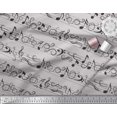 thumbnail image 2 of Soimoi Gray Cotton Voile Fabric Notes Musical Instrument Printed Craft Fabric by the Yard 56 Inch Wide, 2 of 5