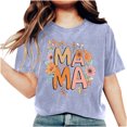thumbnail image 4 of RKSTN Hauts d'Été pour Femmes Décontractés Coupe Ample Polyvalents T-Shirts Graphiques Mode à Imprimé Floral Respirants Manches Courtes Col Rond T-shirt Blouses, Cadeaux de la Fête des Mères, 4 of 5