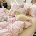 thumbnail image 1 of Plaid Printed 100% Polyester Double Sided Bedding Duvet Cover Set 300TC For Home, 1 of 10