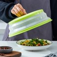 thumbnail image 2 of Retrok Microwave Cover Foldable Microwave Lid with Hook Design Multi-purpose Microwave Sleeve Collapsible Food Plate Cover BPA-Free & Non-Toxic for Fruit Vegetables Kitchen Cooking (Green), 2 of 8