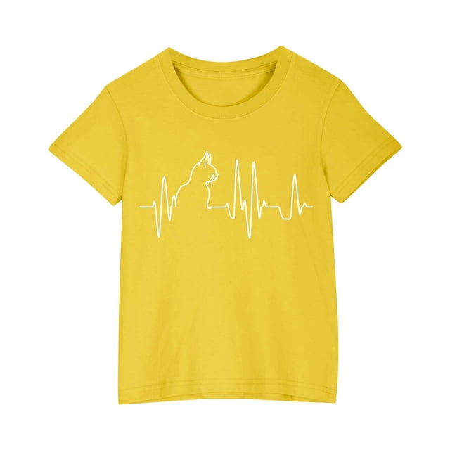 Birdeem Chemises pour Filles Tout-Petits Enfants Garçons Filles T-Shirt en Coton Mode Mignon Col Rond Imprimé Tee Manches Courtes Haut