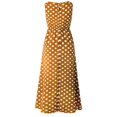 thumbnail image 4 of Robe Maxi 2025 pour Femmes Robes d'Été pour Femmes Col Rond à Pois Imprimé Robe Longue pour Femmes Sans Manches Ligne A Plissée Travail Décontracté Robes Amples Froncées Fluides Décontractées Robe Femme Robe Débardeur, 4 of 5