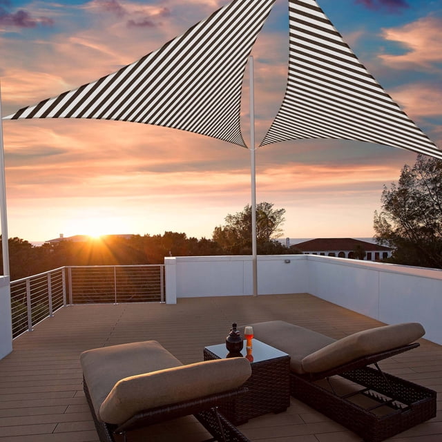 Yescom 2 Pack 20 Ft 97% UV Block Triangle Sun Shade Sail Canopy Outdoor Patio Awning