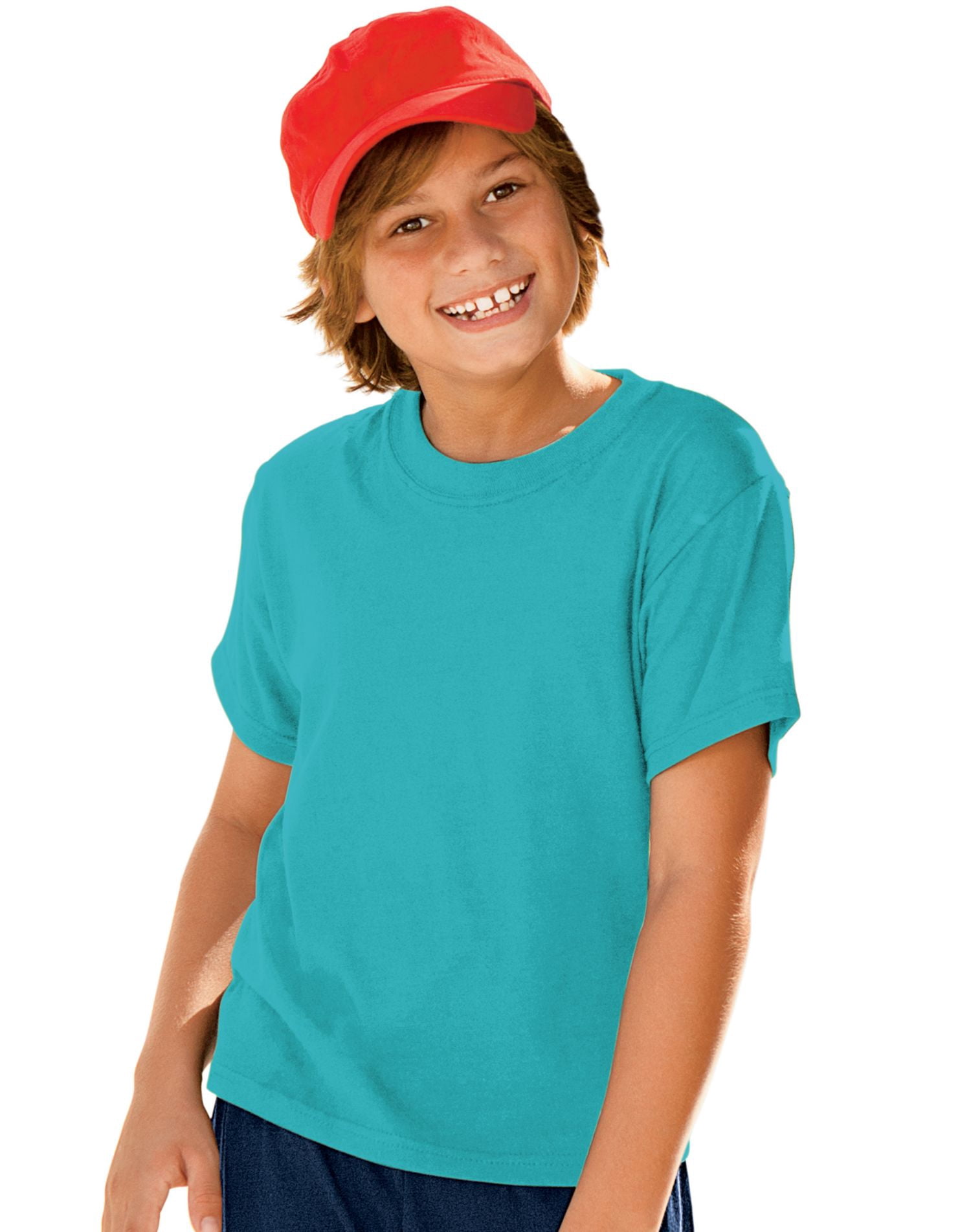 Hanes Boy`s ComfortBlend EcoSmart Crewneck, S, Teal