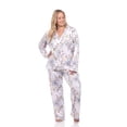 thumbnail image 1 of White Mark Women's Floral Long Sleeve Button-Down Pajama Set, 1 of 6