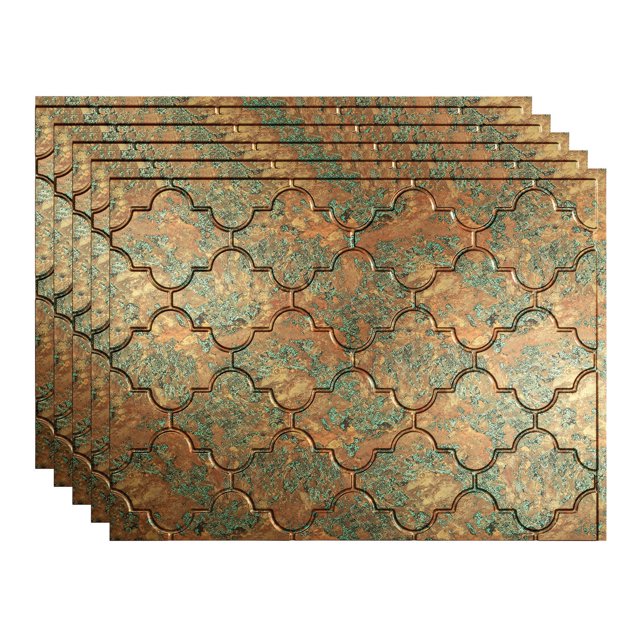Fasade 18in x 24in Monaco Copper Fantasy Backsplash Panel 5 Pack