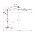 thumbnail image 2 of CorLiving Persist 9ft Tilting Cantilever Patio Umbrella with Powder Coated Steel Frame, Warm White, 2 of 7