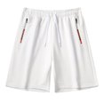 thumbnail image 2 of Hurxie Deals Mens Casual Shorts Solid Color Drawstring Athletic Short Pants with Pocket White,L, 2 of 8