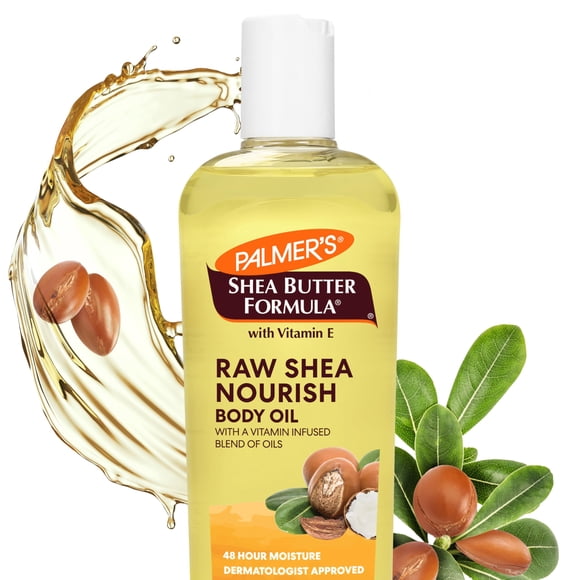 Palmer's Shea Formula Raw Shea Body Oil with Vitamin E Deep Body Moisturizer to Soothe & Nourish Dry Sensitive & Eczema-Prone Skin 8.5 oz