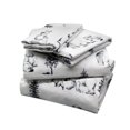 thumbnail image 1 of Ensemble De Draps En Flanelle Arbre Gris Grand Lit, 1 of 1