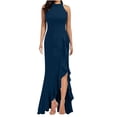 thumbnail image 1 of zanvin Robes d'Invitée de Mariage pour Femmes, Mode Femmes Été Décontracté Couleur Unie Col Rond Sans Manches Robe Robe de Soirée, 1 of 4