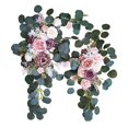 thumbnail image 3 of Langgg Rustic Artificial Flower Swag Handmade Hanging for Parties Arbor Wedding Arch Ornament Light Pink, 3 of 9