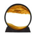 thumbnail image 1 of DOLITY Round Glasss Art Picture 3D Effect Dynamic Deep Sea Flowing Sand Art, Birthday 7in Yellow, 1 of 4