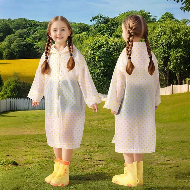 Cowsor Ponchos de Pluie Imperméables pour Garçons Filles Poncho de Pluie Réutilisable avec Capuchon et Manches Manteaux de Pluie Imperméables d'Extérieur Veste