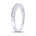 thumbnail image 4 of 14kt White Gold Womens Round Channel-set Diamond Single Row Wedding Band 1/4 Cttw, 4 of 4