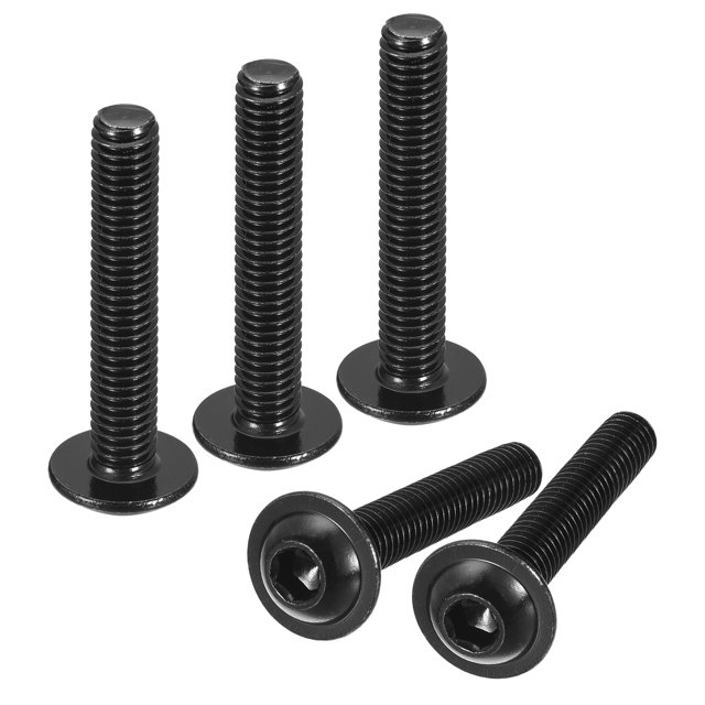 Unique Bargains Flanged Button Head Socket Cap Screws, 50 Pack M6x35mm 304 Stainless Steel Bolts
