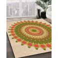 thumbnail image 3 of Ahgly Tapis d'Intérieur Lavable en Machine Carré Transitionnel Bisque Foncé Marron, 4 Pieds Carré, 3 of 7