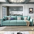 thumbnail image 1 of HONBAY Canapé Sectionnel Convertible Moderne avec Lit et Rangement pour Ensembles de Meubles de Salon, Bleu Aqua, 1 of 7
