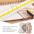 thumbnail image 3 of Trousse de Mathématiques Géométrie Ensemble Boussole Rapporteur Triangle Règle Taille-Crayon Gomme École Enseignants Orange, 3 of 9