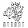 thumbnail image 1 of Unique Bargains 1/16' 1.5mm Aluminum Crimping Loop Sleeve Single Round Ferrule for Wire Rope Cable Line End, Silver 25 Pack, 1 of 5