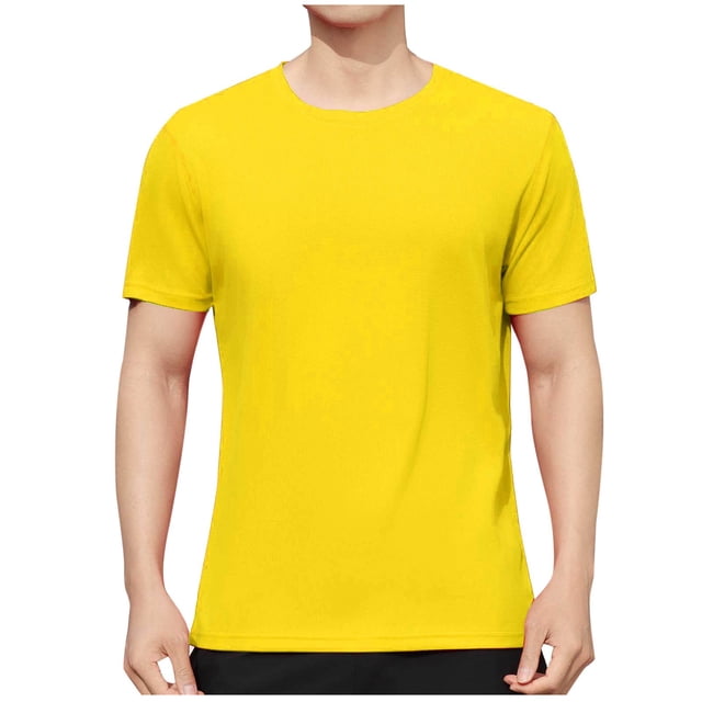 Dagugfen Tops for Men Summer Short Sleeve Round Neck Lightweight Casual Basic Tee Shirts Solid Color
