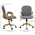 thumbnail image 3 of Vinsetto Office Chair Vanity Chair with Button Tufted Backrest Arms Grey, 3 of 10