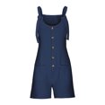 thumbnail image 4 of SHIXIAOO Short Rompers for Women Summer Casual Button Rompers Overalls Jumpsuit Shorts Button Rompers Convertible Jumpsuits for Women Jumpsuits for Women for Summer, 4 of 4