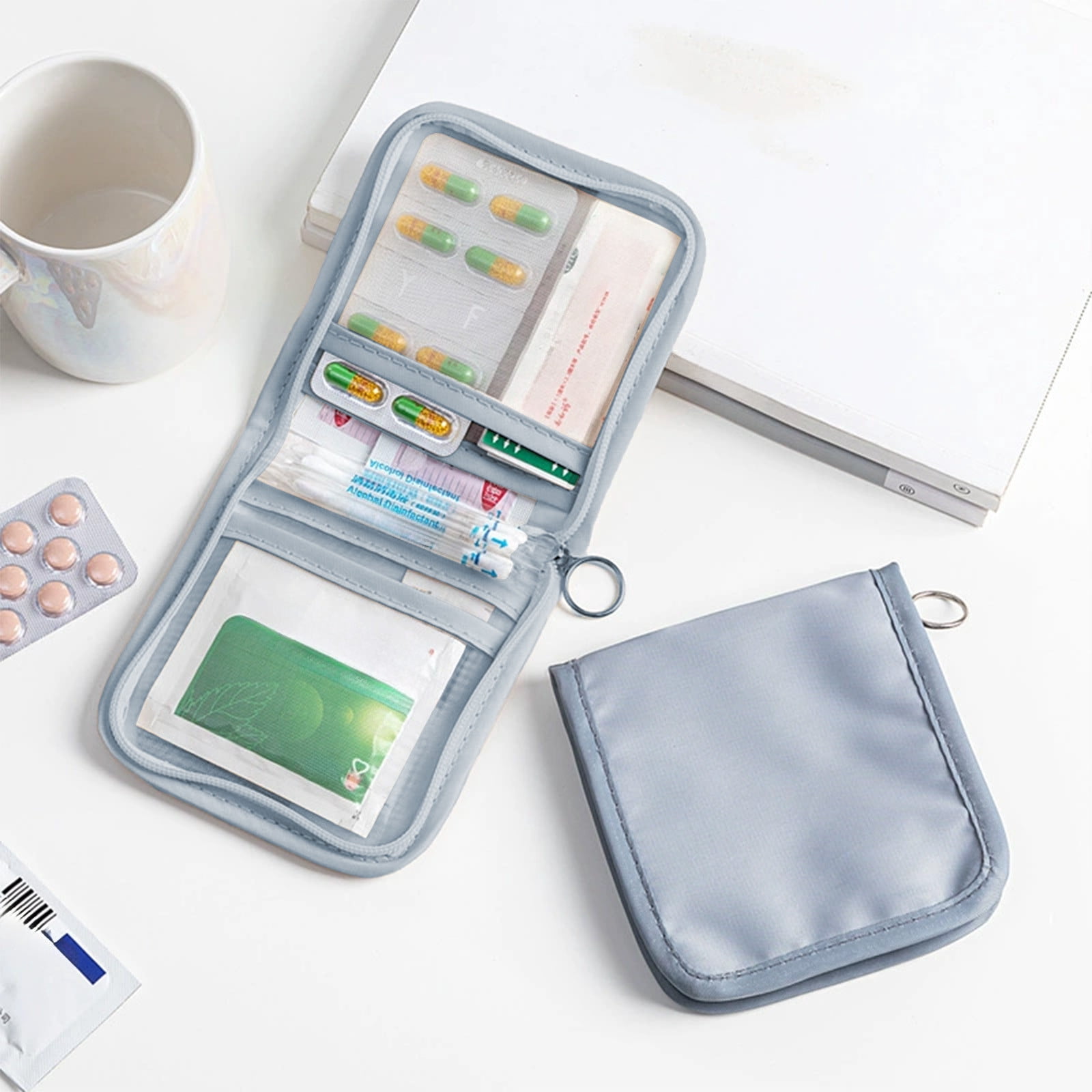 3Pcs Portable Organizer Bag, Cagogo Portable Organizer Bag, Travel Medication Bag for Pills Vitamins Supplements, Compact Pill Case Organizer Box for Daily Use, Water-Resistant Nylon Pill Bag for