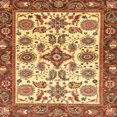 thumbnail image 1 of Ahgly Company Indoor Square Abstract Chrome Gold Yellow Oriental Area Rugs, 7' Square, 1 of 6