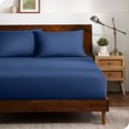thumbnail image 1 of Bare Home Ultra-Soft Fitted Sheet + Pillowcase Set - Premium 1800 Collection - Deep Pocket - Full, Dark Blue, 1 of 7