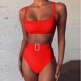 thumbnail image 2 of Babysbule Womens Swimsuits Clearance 2 Piece Set Women Solid Color High Waist Bikini Explosion Split Swimsuit, 2 of 9