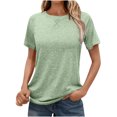 thumbnail image 1 of cfhntfmh Womens 2025 Summer Tunic Tops Loose Soft Basic Tees Short Sleeve Crew Neck Summer T Shirts, 1 of 1