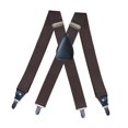 thumbnail image 2 of Men's Suspenders Elastic Straps Solid Heavy Duty 4 Clips Adjustable Brown, 2 of 7