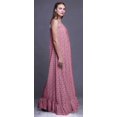 thumbnail image 2 of Bimba Rose Pâle2 Nuisette Artistique à Fleurs pour Femmes, Nuisette Imprimée à Bretelles Spaghetti, Robe Maxi de Nuit, Très Grand, 2 of 5