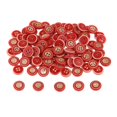 thumbnail image 2 of 100 Boutons en Bois Boutons d'Artisanat Ensemble de Boutons en Bois Boutons Mode avec 4 Trous 14 mm Rouge, 2 of 7
