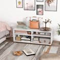 thumbnail image 3 of Patiojoy TV Stand with Storage 4 Cubby TV Console Table with Adjustable Shelves Modern Home Media Entertainment Center, 3 of 10