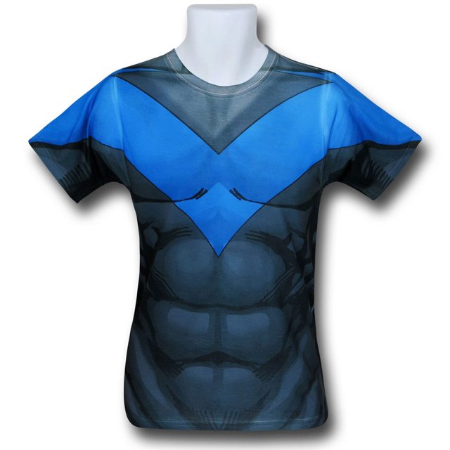 Nightwing Sublimated Costume T-Shirt-3XLarge