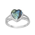 thumbnail image 1 of Labradorite Bague de Promesse pour Femme en Argent Sterling 925 8 mm en Forme de Cœur, 1 of 2