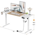 thumbnail image 4 of GUNAITO Height Adjustable Electric Standing Desk, 63 x 28 Inches Sit Stand up Desk, Memory Computer Home Office Desk, White&Brown, 4 of 7