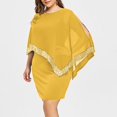 thumbnail image 2 of Women Plus Size Cold Shoulder Overlay Asymmetric Chiffon Strapless Sequins Dress, 2 of 2