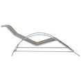 thumbnail image 3 of vidaXL Chaise Longue Textilène et Aluminium Taupe, 3 of 5