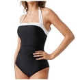 thumbnail image 2 of FcBaudy Womens Swimsuits One Piece Swimsuit Women Plus Size Swimsuit for Women Tankini Swimsuits for Women Women Solid Color Backless Strap Bikini Swimsuit Women Nylon Swimsuit, 2 of 8