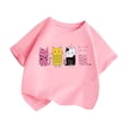 thumbnail image 3 of PMVFHDE T-Shirts d'Été pour Filles, T-Shirt Mignon à Motif pour Fille, Col Rond, Manches Courtes, T-Shirt Décontracté d'Été Rose, 8-9 Ans, 3 of 5