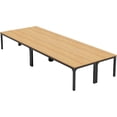 thumbnail image 5 of Tribesigns 6.5FT Modern Office Conference Table, 78.74-Inch Large Seminar Meeting Desk with Metal Legs and Adjustable Pads, Boardroom Training Table, Light Walnut, 5 of 5