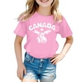 thumbnail image 4 of LYHaoo T-Shirt à Manches Courtes pour Filles de la Fête du Canada, T-Shirt d'Été à Col Rond, Coupe Décontractée, Chandails de Base, Chemisiers pour Filles Tailles 12-13 Ans, 4 of 4