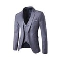 thumbnail image 3 of cllios Men's 3 Piece Slim Fit Suit Set, One Button Solid Formal Business Wedding Party Jacket Vest Pants Suit, 3 of 6